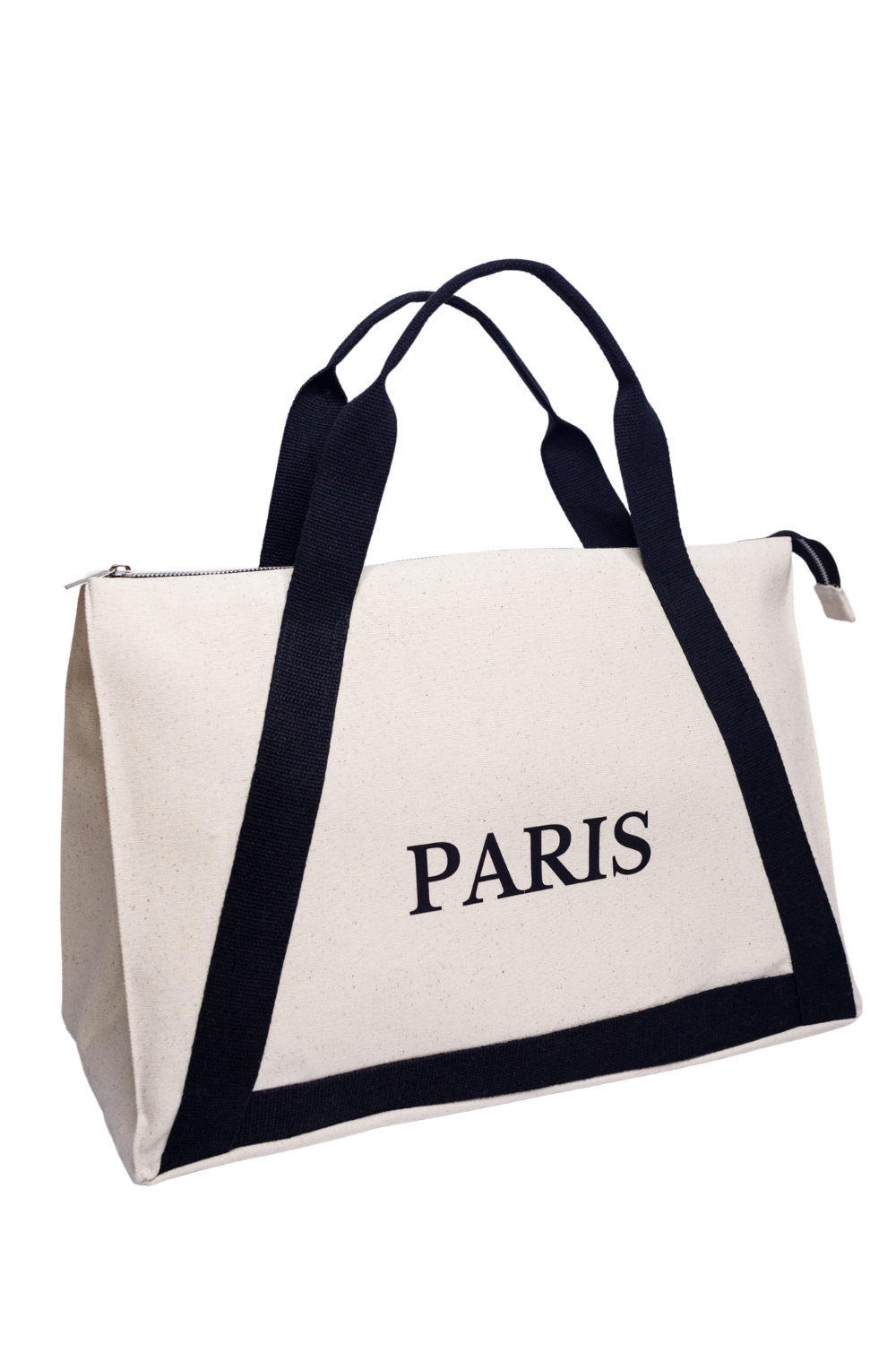 Eco-bag with a black handle White Nice 08S01