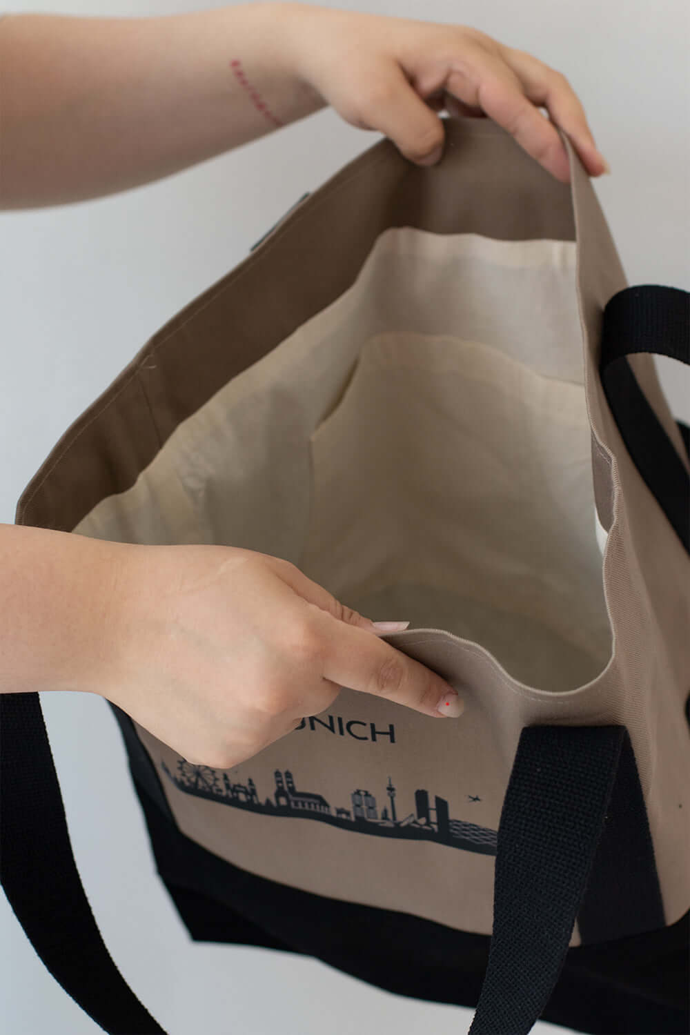 Cotton ecological shopping bag black Cannes 05S03