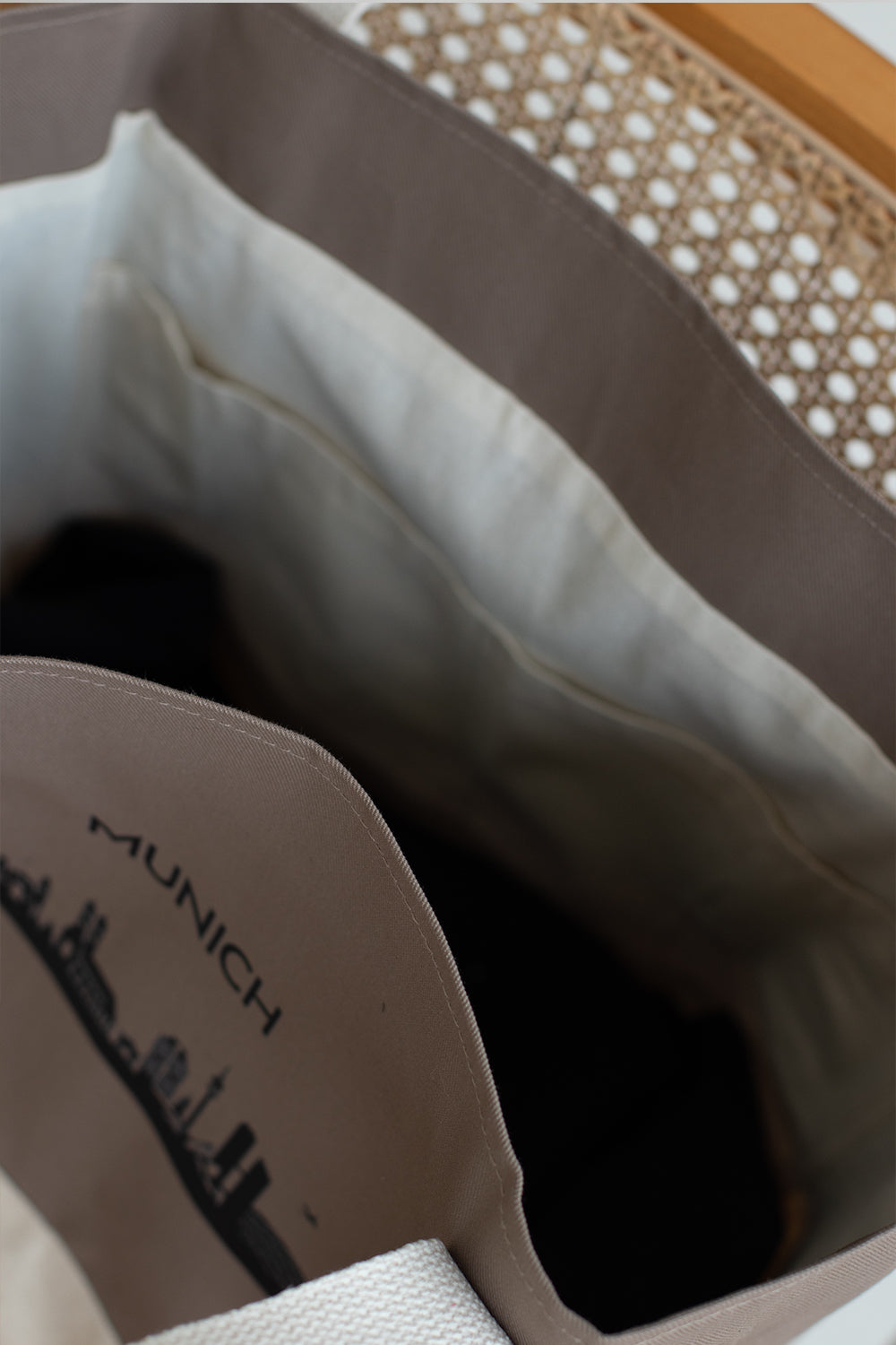 Cotton ecological shopping bag white Munich 05S04