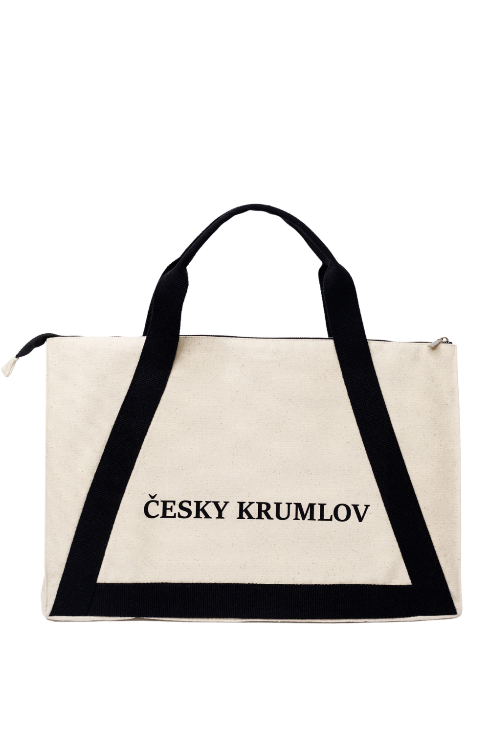 Eco-bag with a black handle White Nice 08S01