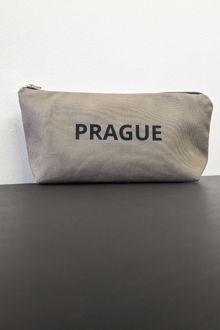 Eco-cotton cosmetic bag olive M Prague 02SM01