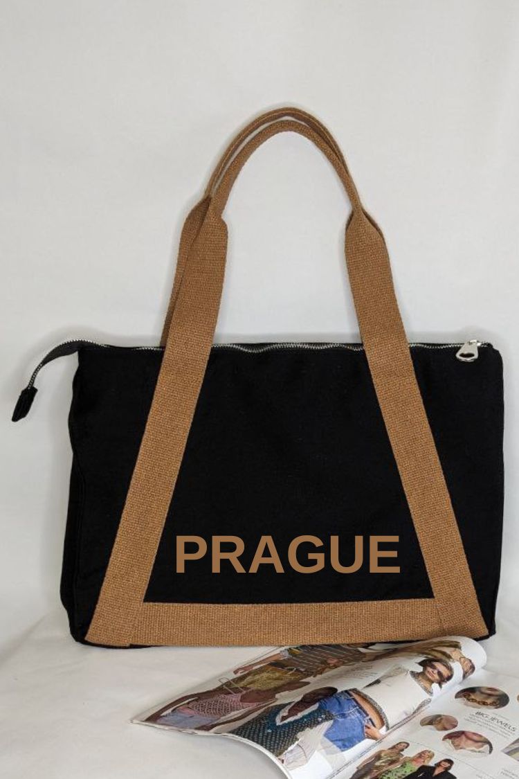 Eco-friendly cotton bag with coloured handles  034S01