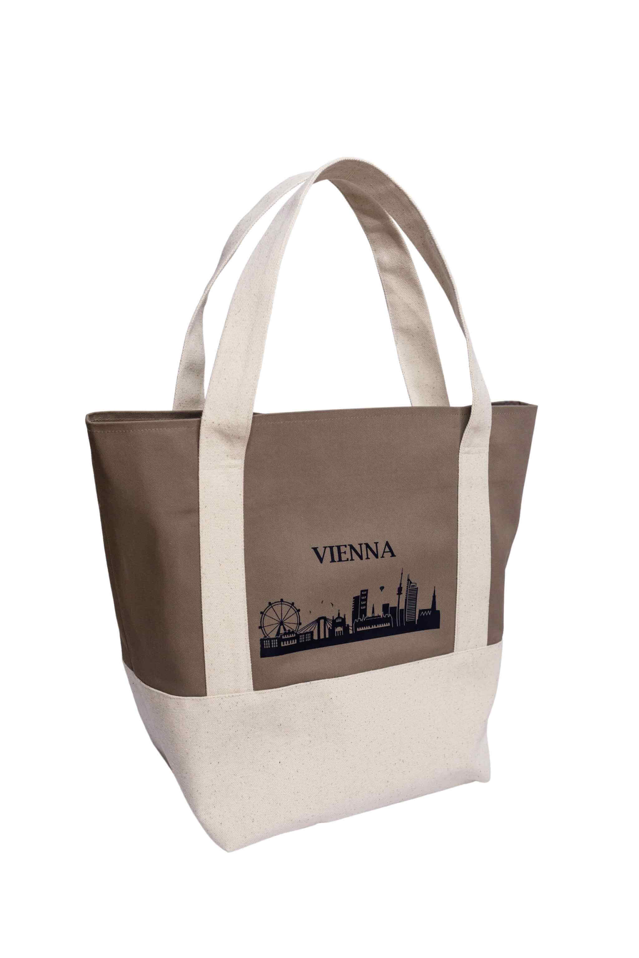Cotton ecological shopping bag black Vienna 05S03