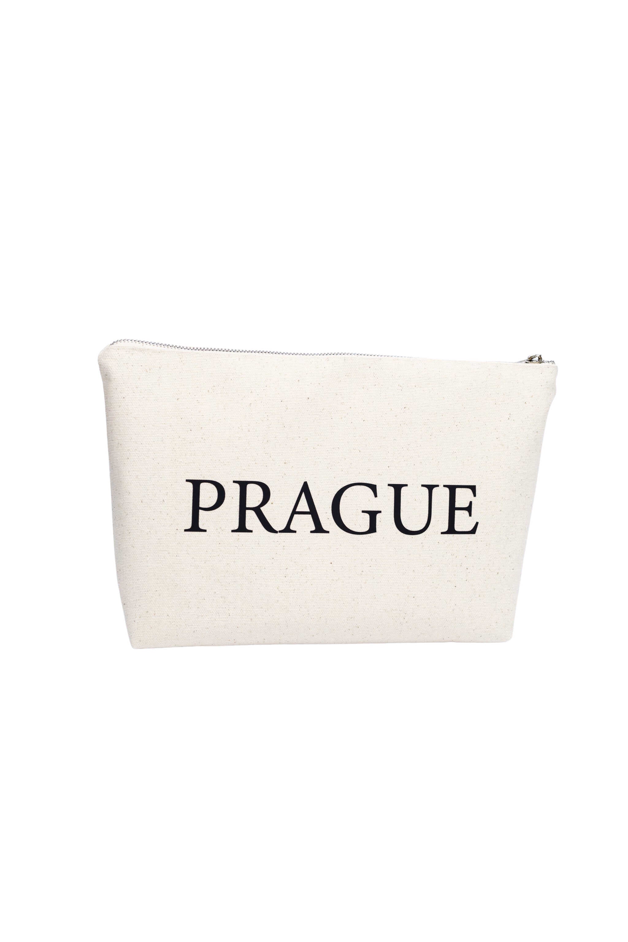 Eco-cotton cosmetic bag white L Prague 02SL01