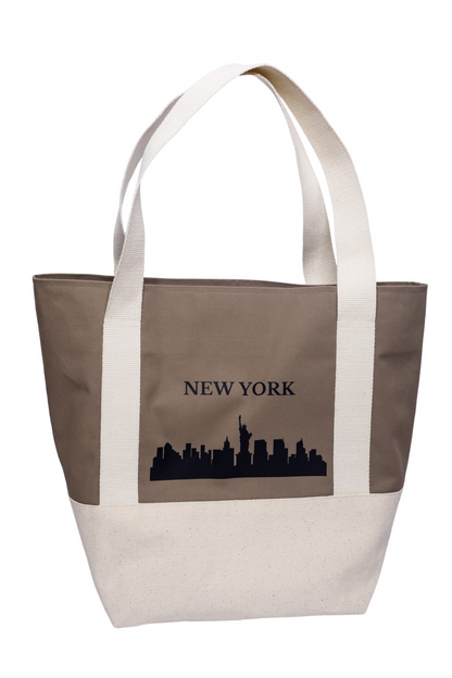 Sac shopping écologique en coton blanc New York 05S04