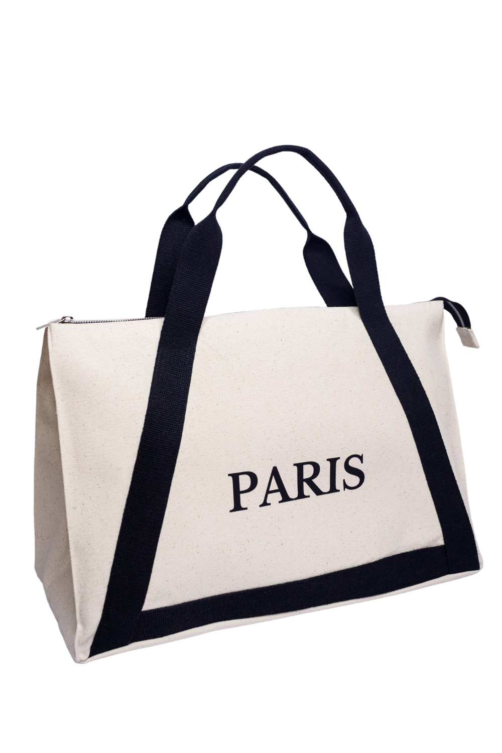 Eco-bag with a black handle White Paris 08S01