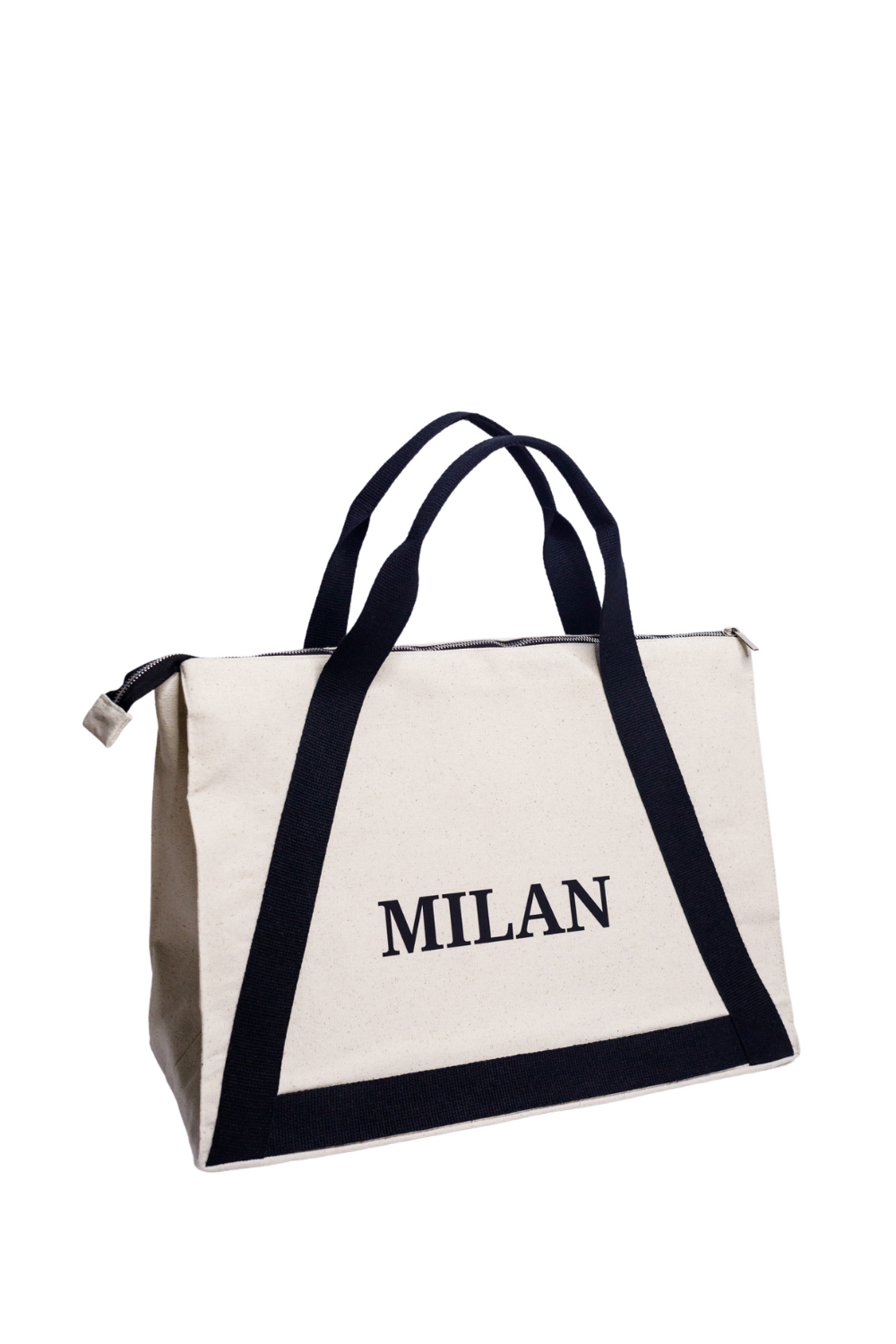 Eco-bag with a black handle White Paris 08S01