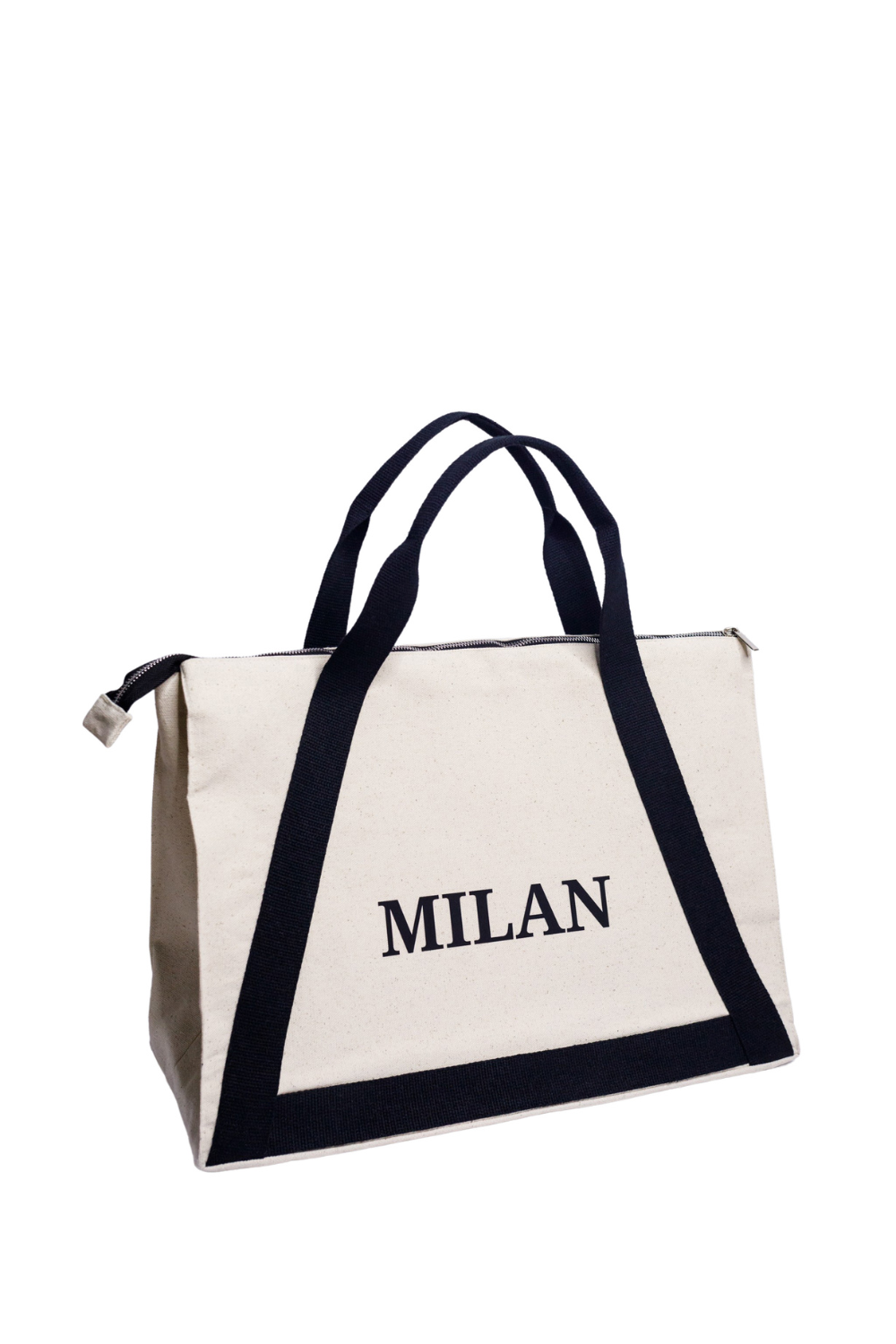 Eco-bag with a black handle White Milan 08S01
