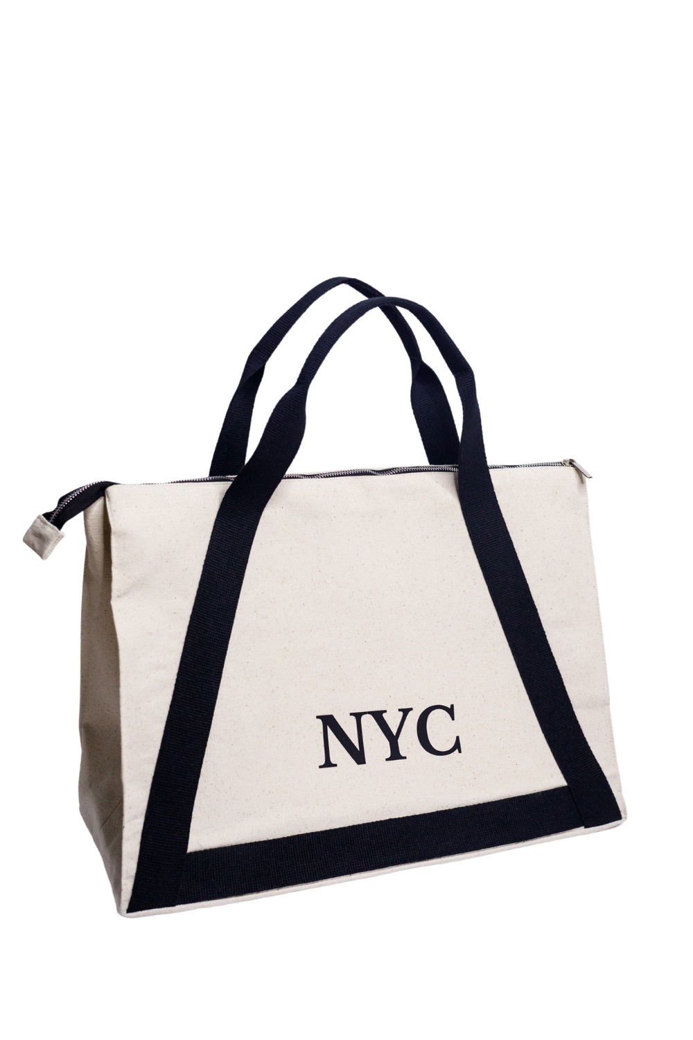 Eco-bag with a black handle White New York 08S01