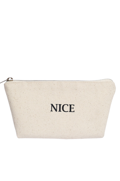 Eco-cotton cosmetic bag white M Nice 02SM01