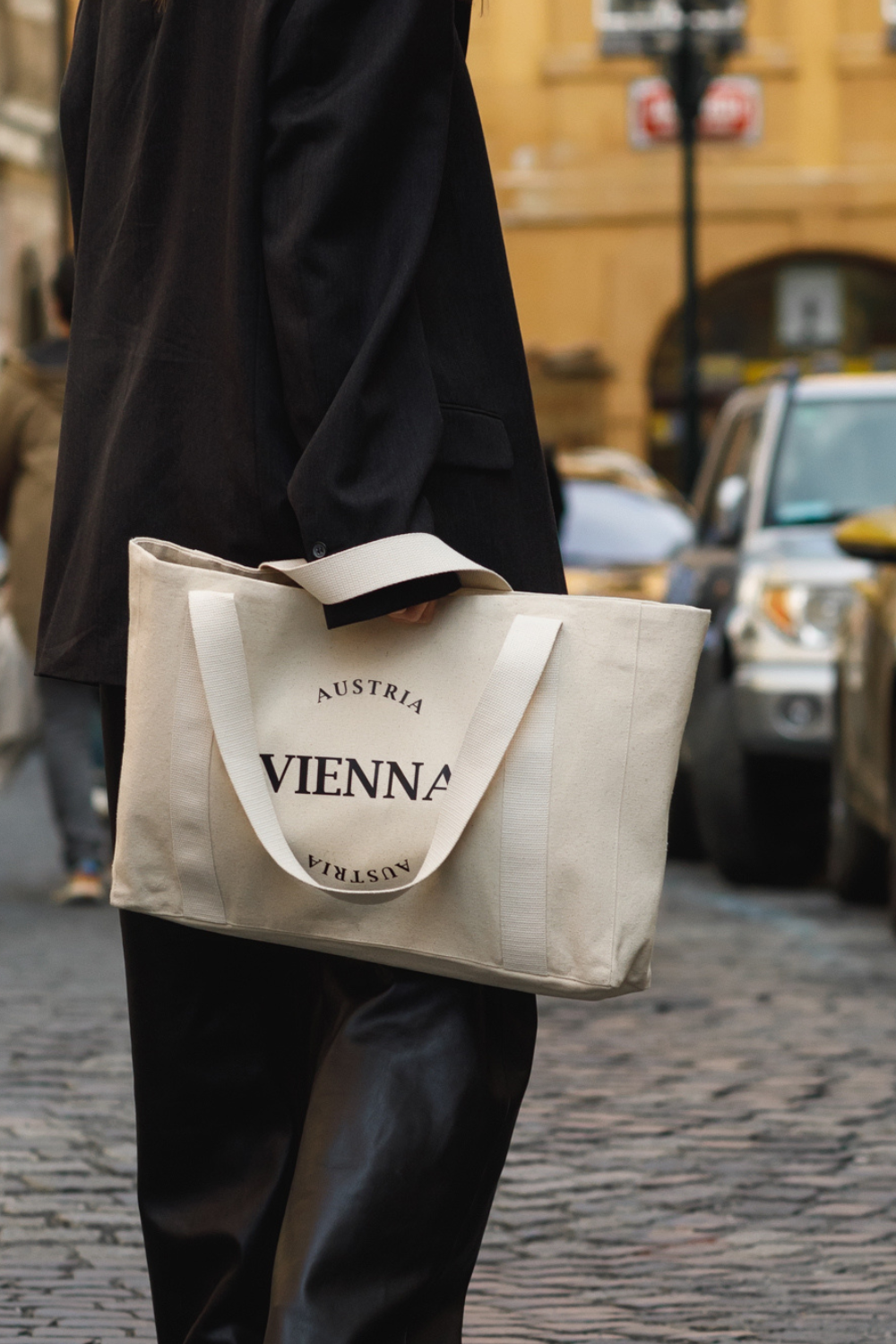Eco-friendly oversized shopping bag white Vienna 06S01