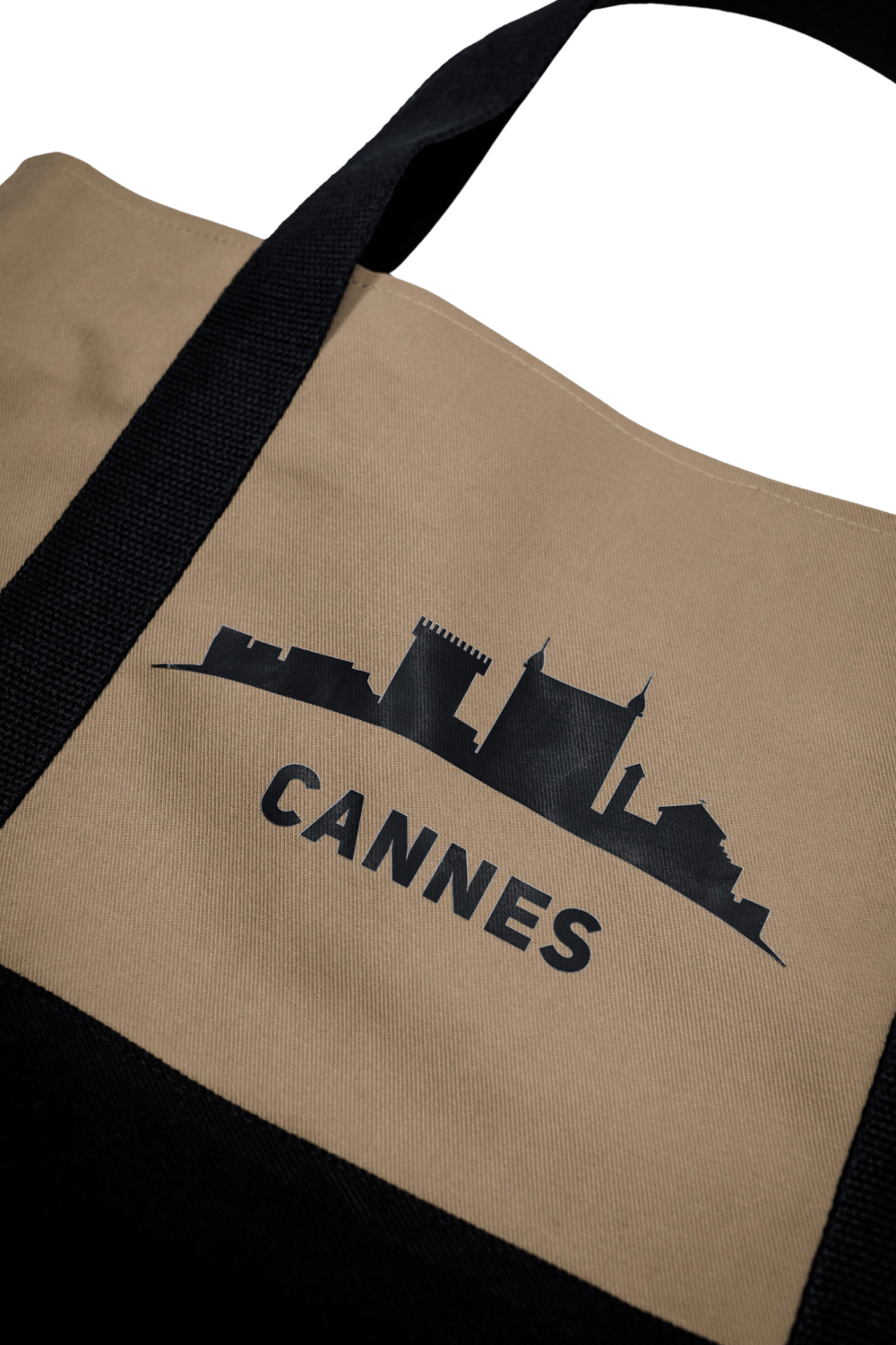 Cotton ecological shopping bag black Cannes 05S03