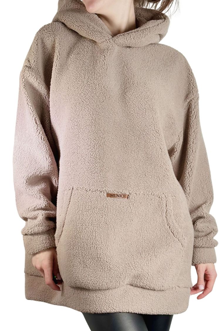 Sweat à capuche chaud pour femme Teddy marron Munich 027S06