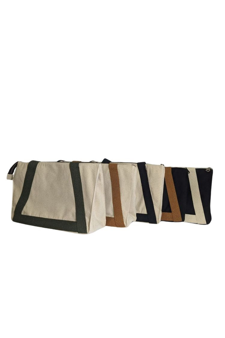 Eco-friendly cotton bag with coloured handles Munich 034S01