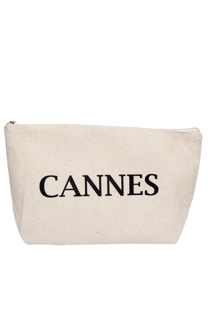 Eco-cotton cosmetic bag white M New York 02SM01