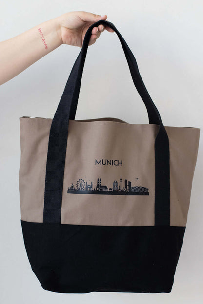 Cotton ecological shopping bag black New York 05S03