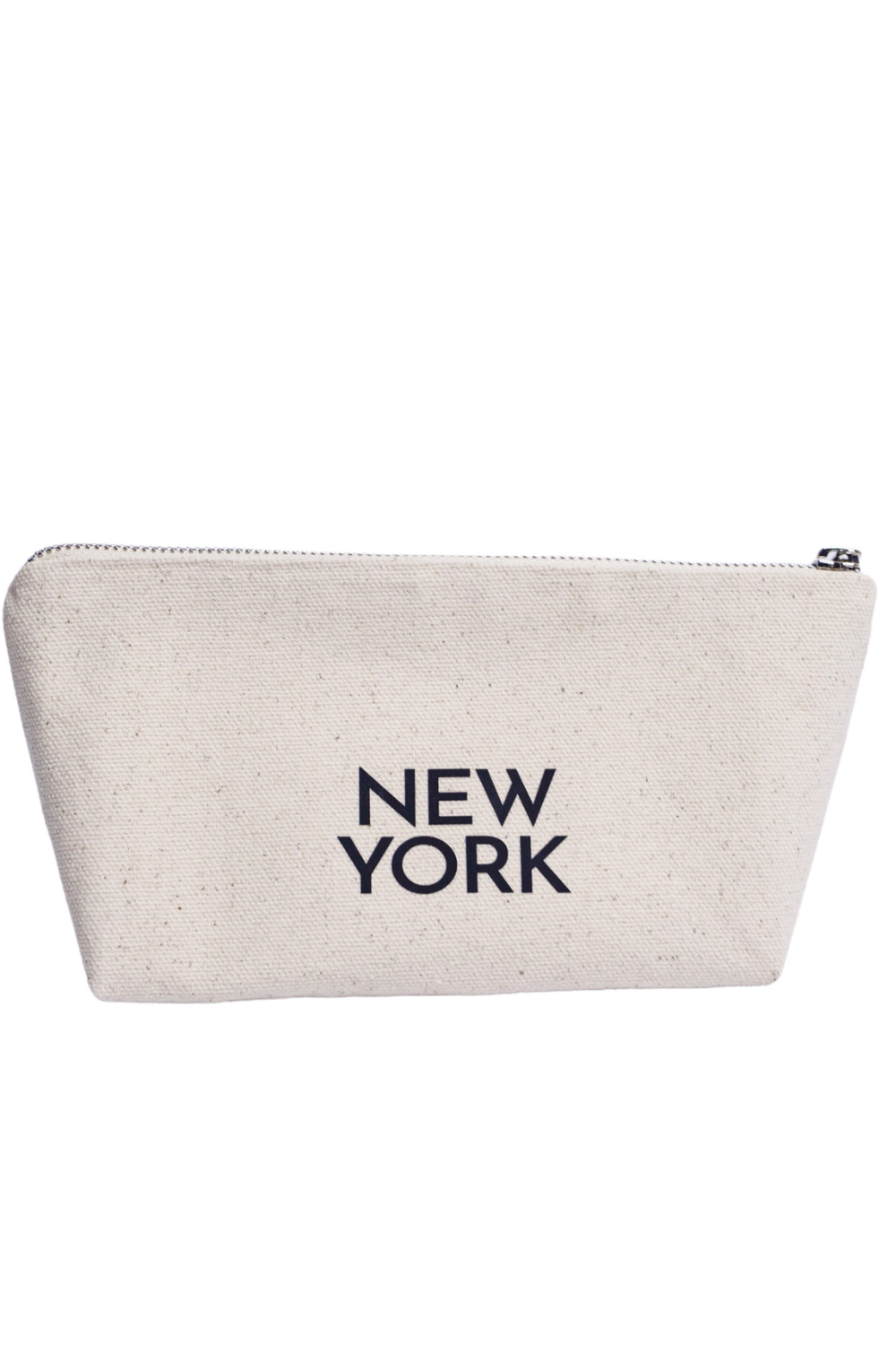 Eco-cotton cosmetic bag white M New York 02SM01