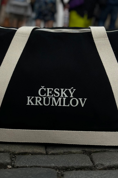 Eco-bag with a white handle Black Cesky Krumlov 08S04