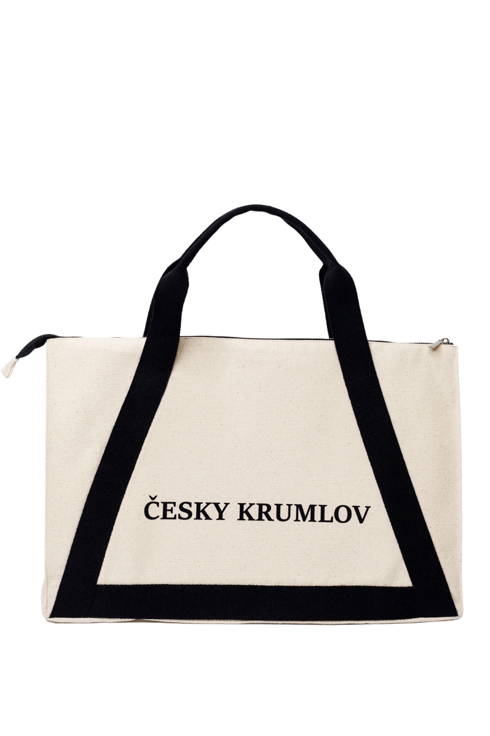 Eco-bag with a black handle White Cesky Krumlov 08S01