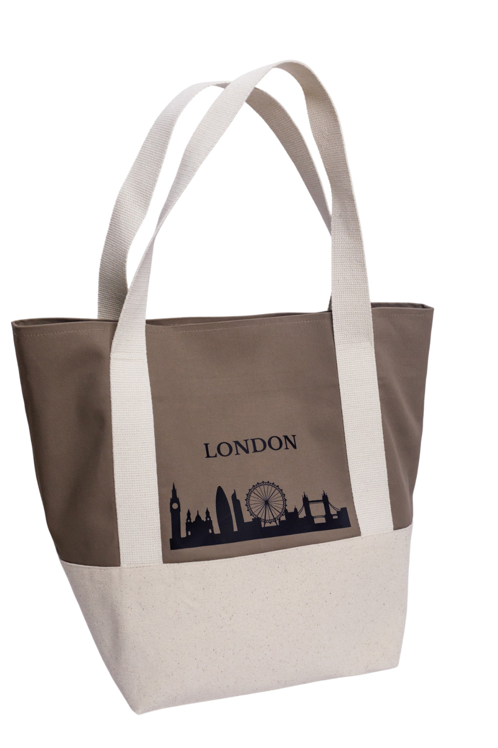 Cotton ecological shopping bag white London 05S04