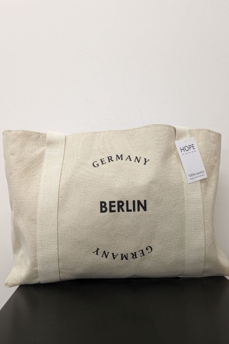 Eco-friendly oversized shopping bag white Munich 06S01