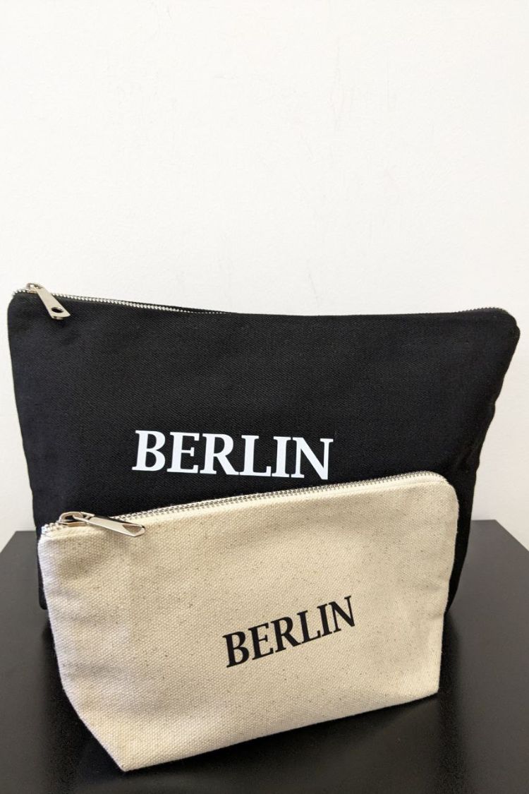 Kosmetiktasche aus Öko-Baumwolle weiß, schwarz 02SM01