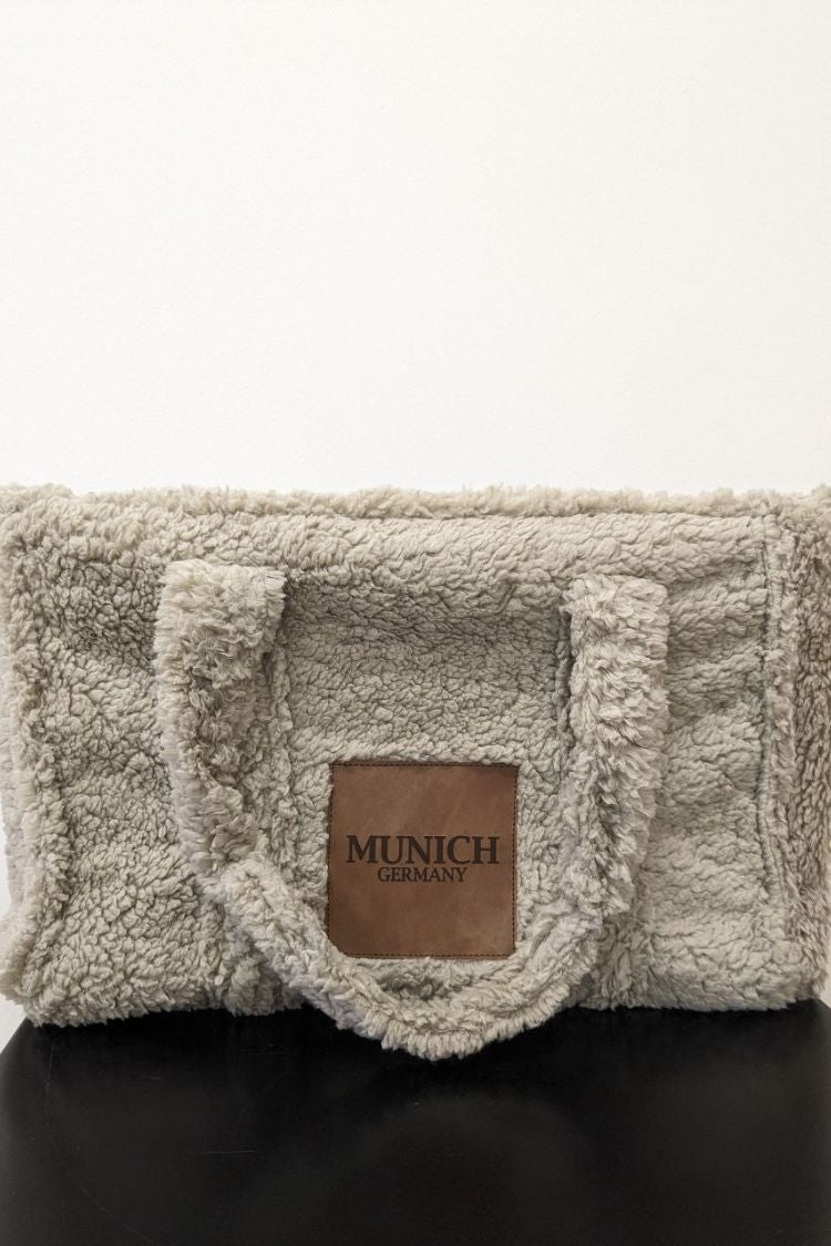 Damen-Plüsch-Teddytasche weiß München 017S05