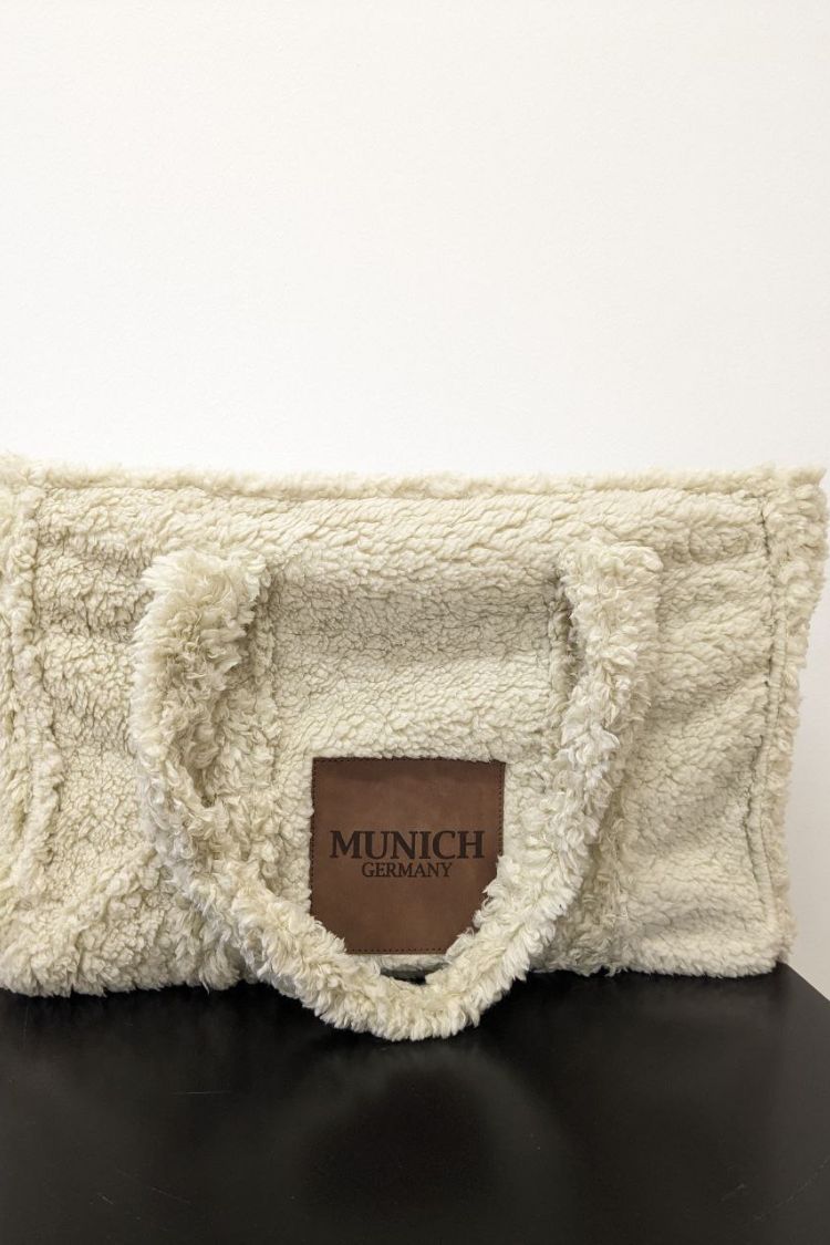 Damen-Plüsch-Teddytasche weiß München 017S05