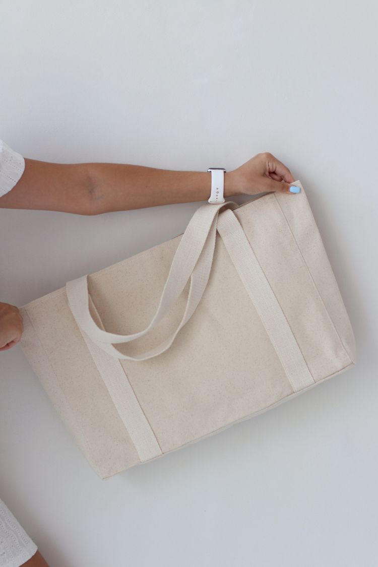 Large White Canvas Eco-Bag: Perfect for Printing 06S01