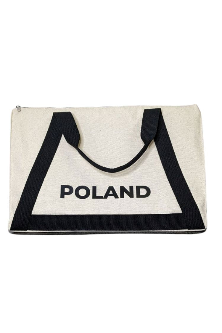 Eco-bag with a black handle White Poland 08S01