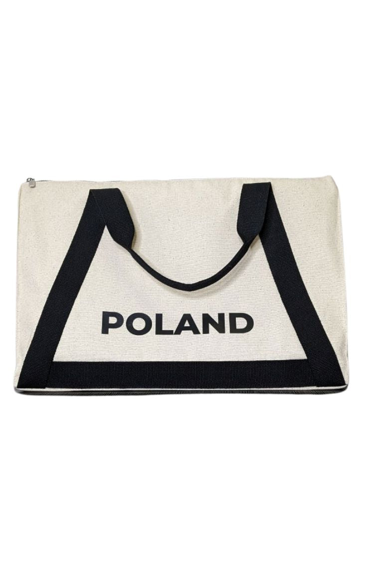 Eco-sac avec poignée noire Blanc Pologne 08S01