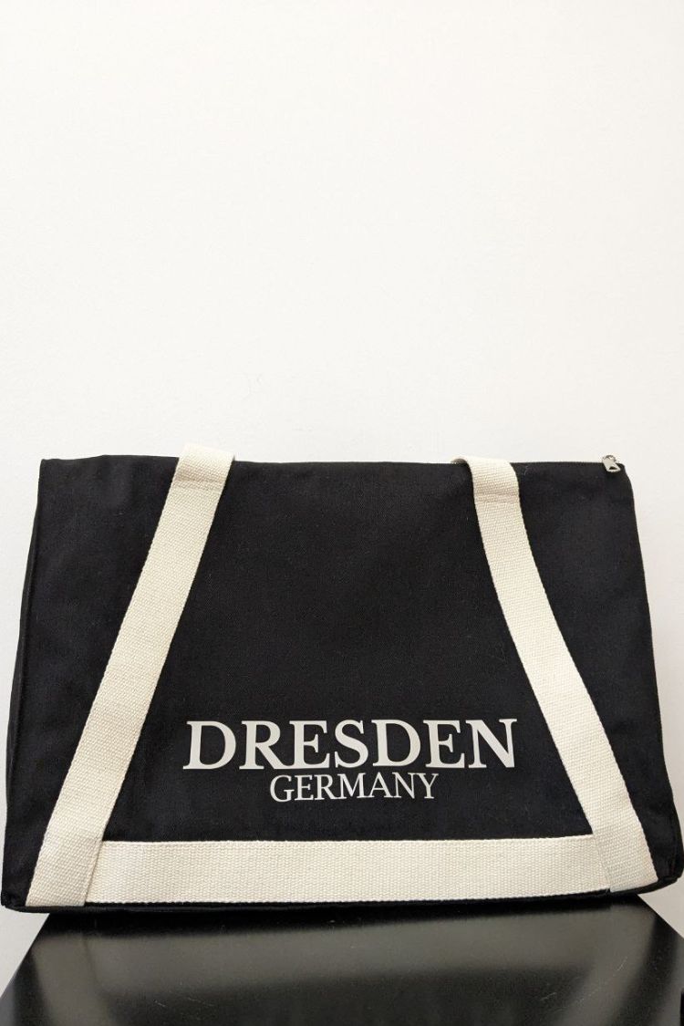 Eco-bag with a black handle Black Dresden 08S01