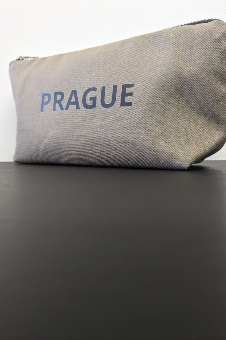 Kosmetiktasche aus Öko-Baumwolle oliv M Prague 02SM01