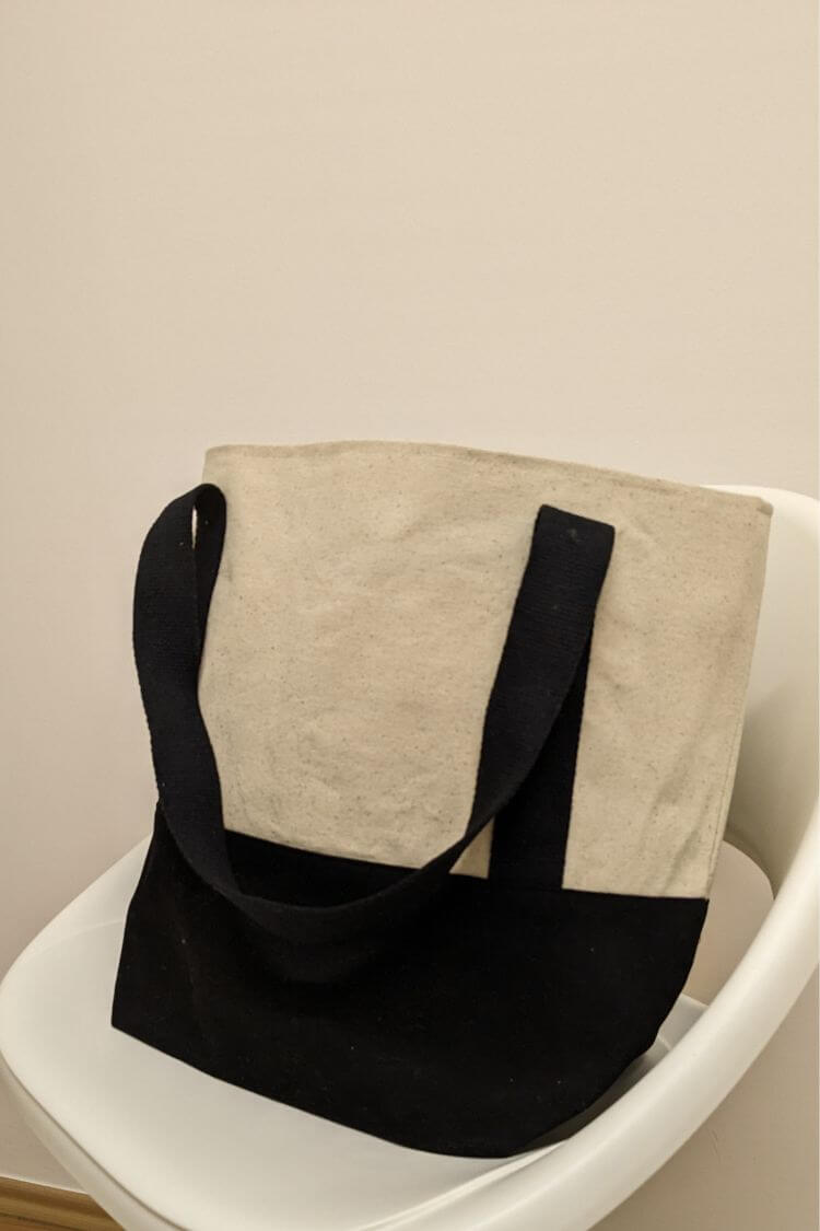 Cotton ecological shopping bag black Prague 05S03