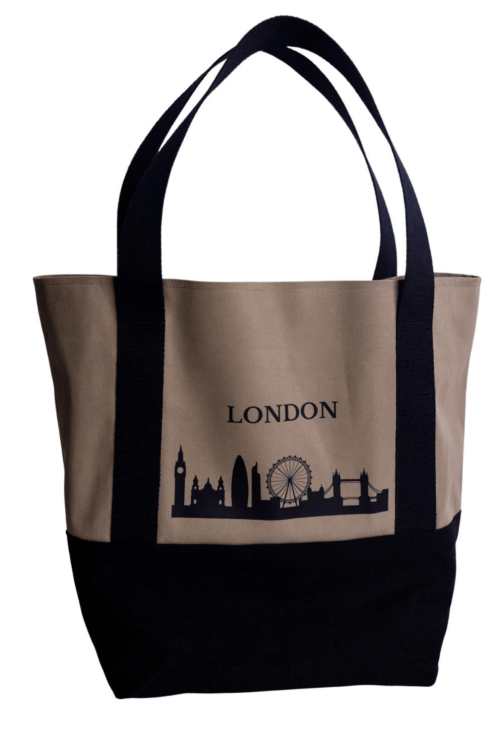 Cotton ecological shopping bag black London 05S03
