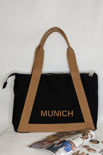 Sac en coton écologique avec poignées colorées Munich 034S01