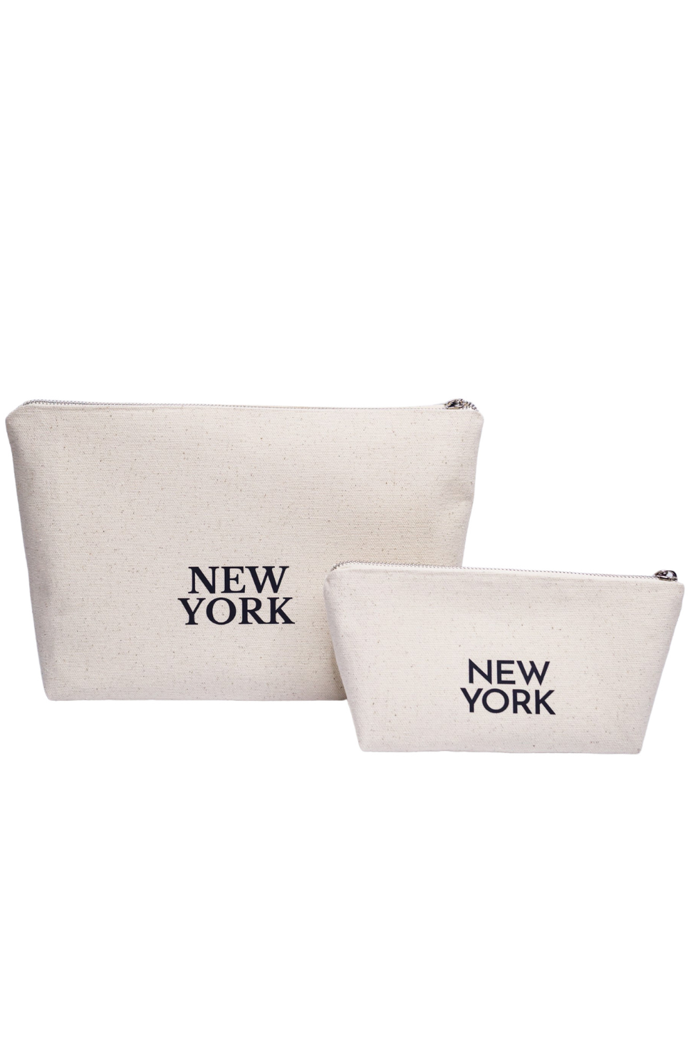 Trousse cosmétique en éco-coton blanc L New York 02SL01