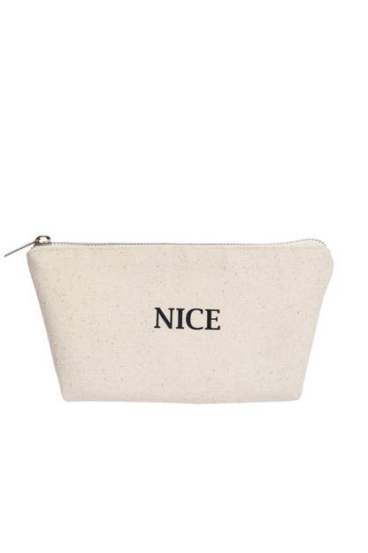 Eco-cotton cosmetic bag white L New York 02SL01