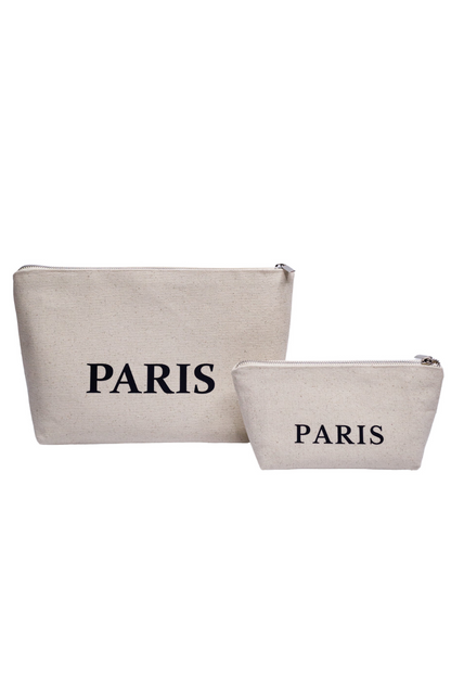 Trousse cosmétique en éco-coton blanc L New York 02SL01