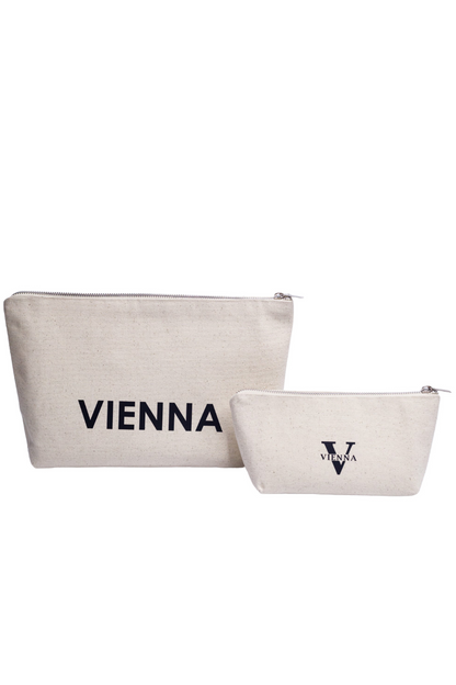 Trousse cosmétique en éco-coton blanc L New York 02SL01