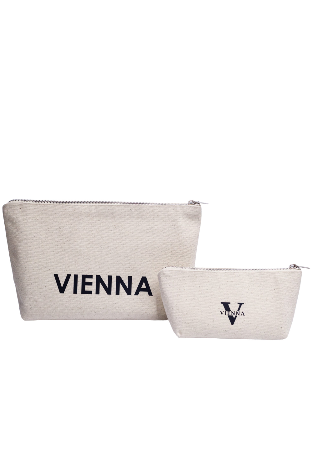 Kosmetiktasche aus Öko-Baumwolle weiß L Vienna 02SL01