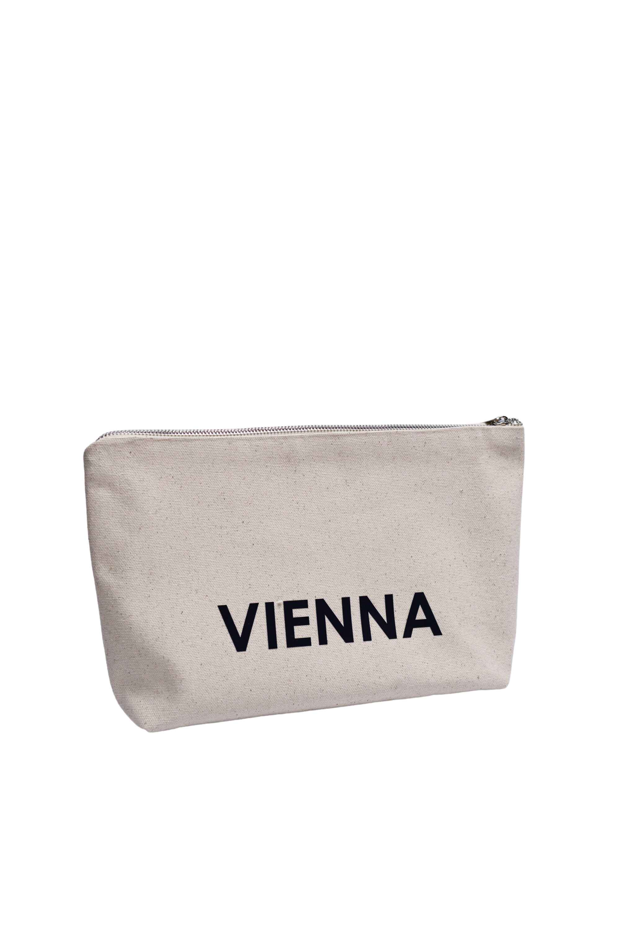 Kosmetiktasche aus Öko-Baumwolle weiß M Vienna 02SM01