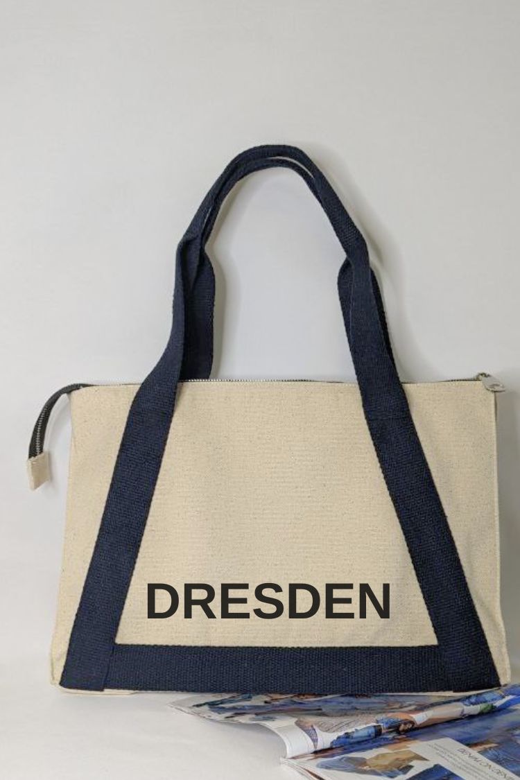 Eco-friendly cotton bag with coloured handles 034S01
