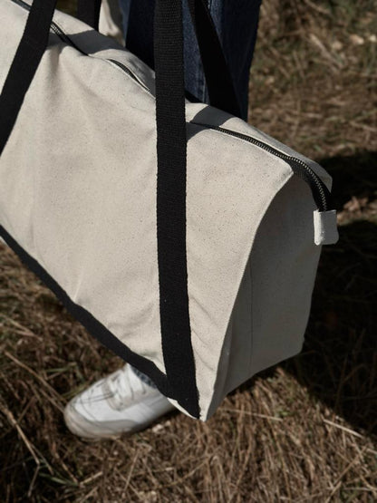 Eco-bag with a black handle White Prague 08S01