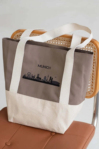 Cotton ecological shopping bag black Munich 05S03