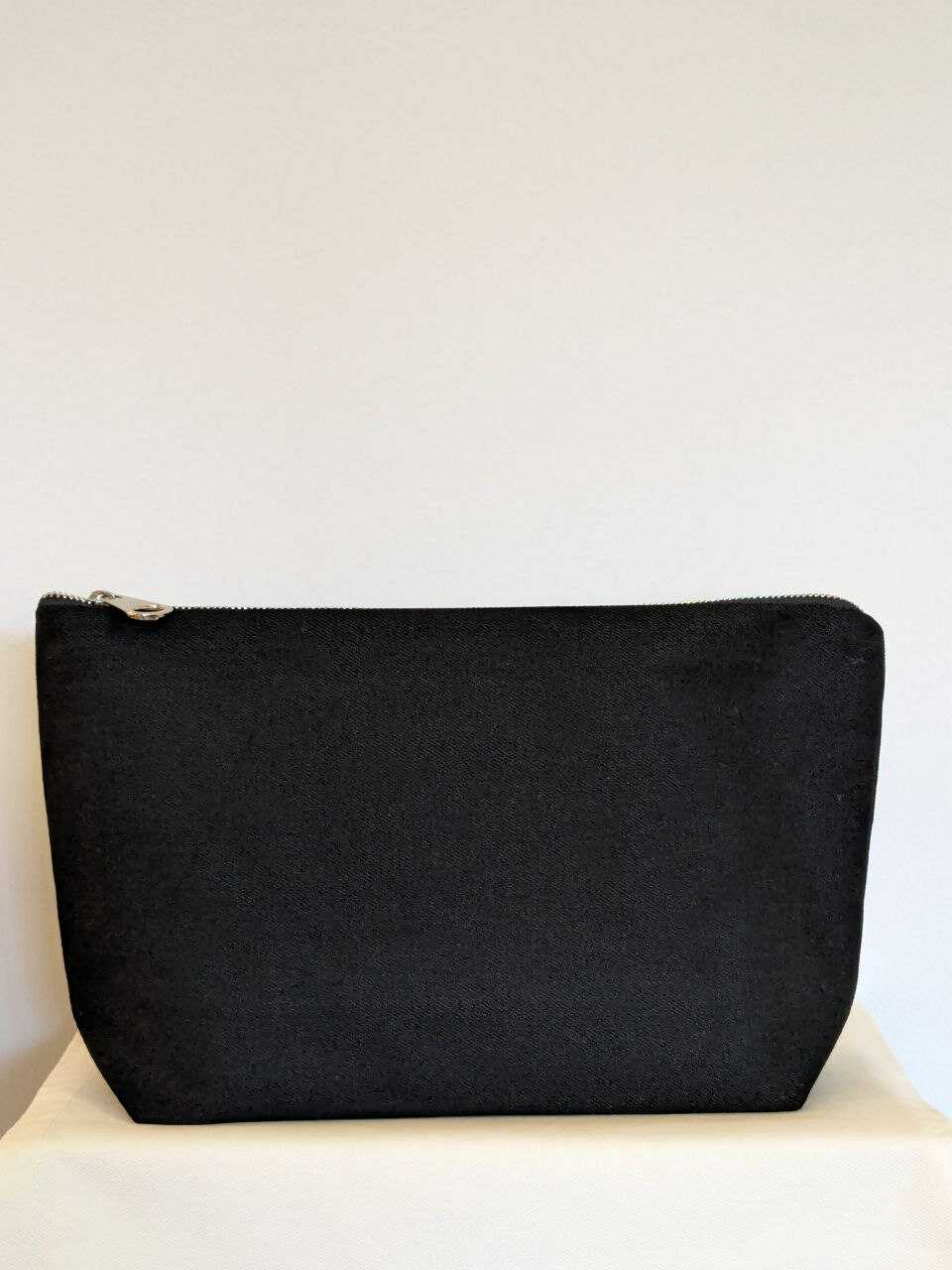 Eco-cotton cosmetic bag black, white L Hamburg 02SL01