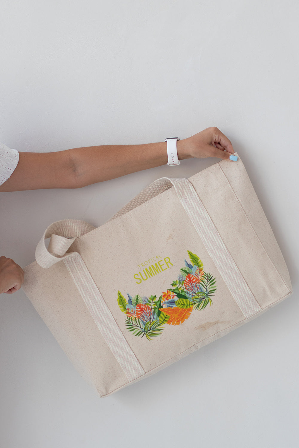 Eco-friendly oversized shopping bag white London 06S01